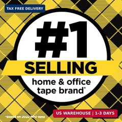Scotch Double-Sided Tape, 1/2 in x 250 in (12.7 mm x 6.35 m), 3 Pack