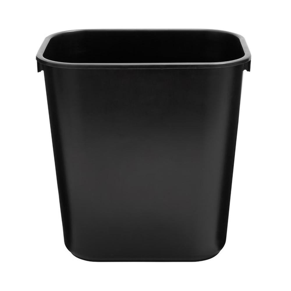 RJ Schinner Co Deskside Wastepaper Basket, 3.25 Gallon Capacity, Black