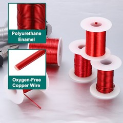 18 AWG Magnet Wire 2 oz Magnetic Coil Wire 155C(311F), Red,White