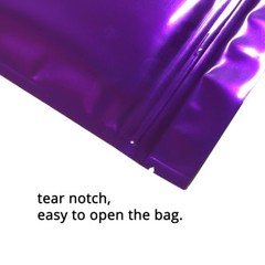 Multi-Size Both Sided Glossy Purple Foil Mylar Flat Zip lock Bag Wholesale P08