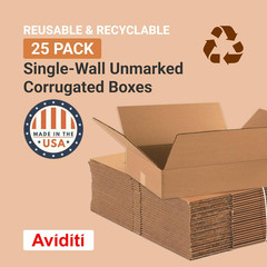 18 X 14 X 4 Corrugated Cardboard Boxes, Flat 18″L X 14″W X 4″H, Pack of 25 | Shi