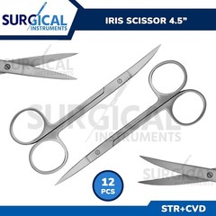 12 Pcs Iris Scissors 4.5″ Straight Surgical Dental Instruments German Grade