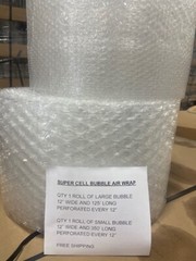 Small and Large Bubble Cushioning Wrap Combo Pack 125′ large and 350′ small