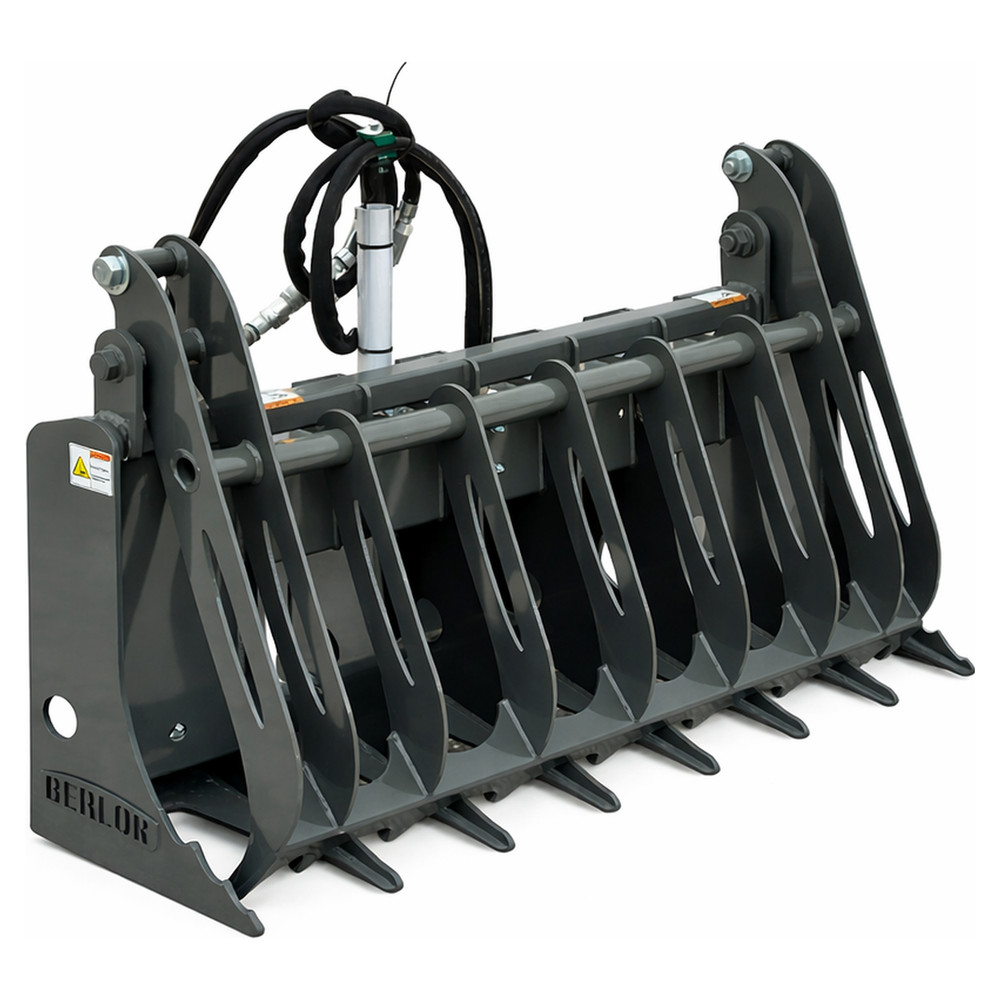 Berlon 56″ Mini Root Rake Brush Grapple Fits Mini Skid Steer Toro Kubota SCL USA