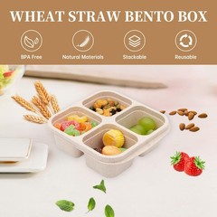 Rngwaper 5 Pack Bento Lunch Box4 Compartment Snack Containersdivided Bento