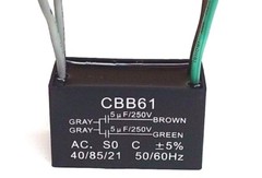 5uf+5uf 5uF/5uF 250 VAC 4 WIRE CEILING FAN CAPACITOR CBB61 47x22x34mm