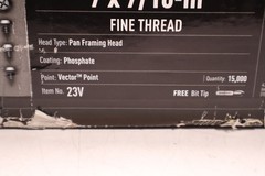 Grabber (23V) #7 X 7/16 In. Phillips Pan-Framing Head Fine Thread 15,000 Screws