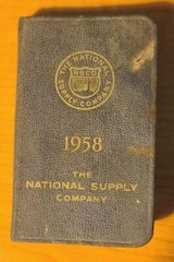 Vintage 1958 MINIATURE Pocket Address Date Book The National Supply Co. 4″ x 2″