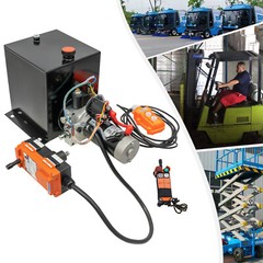8QT Single Acting Hydraulic Pump Power Unit with Wireless Remote Control 12V