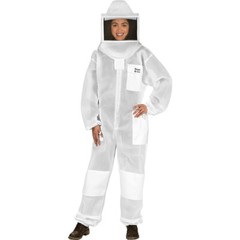 Bee & Co K84 Ultralight Beekeeper White Jacket w/ Fencing Veil, size = Adult XL