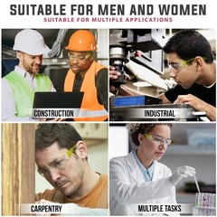 Crystal Clear Lens Color Temple Safety Glasses (Pack of 12)