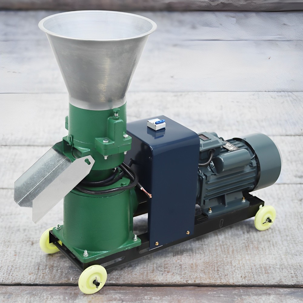 2Roller Feed Pellet Mill Machine Granulator w/6mm Pellet Output 80-120KG/h 220V