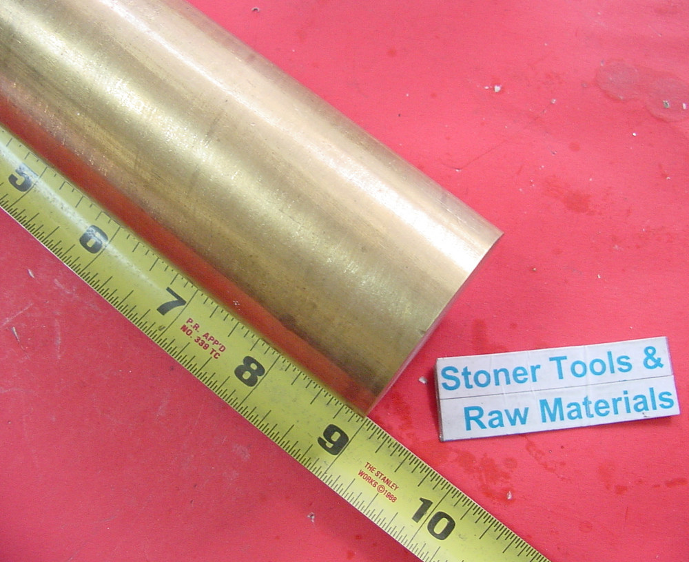 2″ C360 BRASS ROUND ROD 9″ long Solid H02 Lathe Bar Stock For Machining Cut New