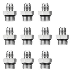 10 Pack 3/8″ JIC 37° Male x #8 SAE/ORB Male Hydraulic Hose Adapter Fittings New