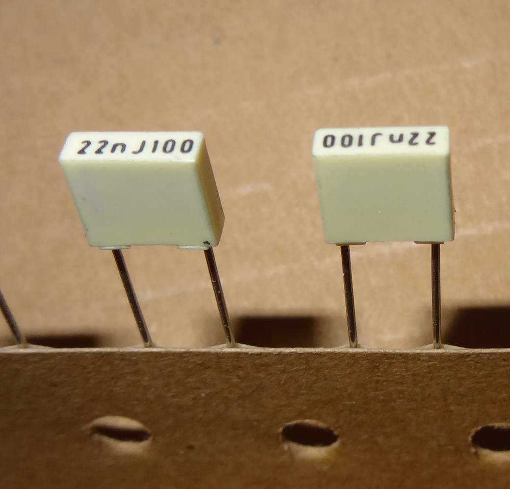 4 pcs , 0.022 uF, (22nF) 100V, Metallized Polyester Film Capacitors, by Kemet