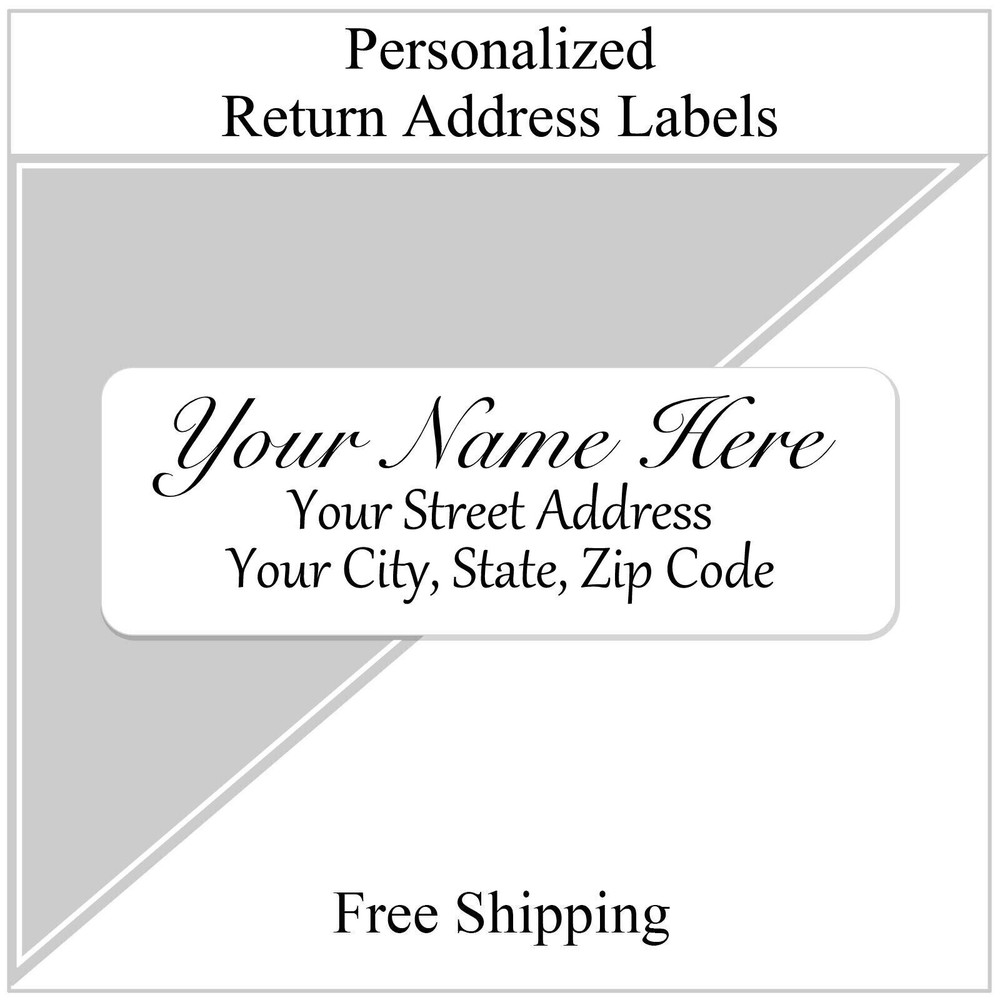 60 Return Address Labels Personalized Printed 3/4 x 2 1/4 Script