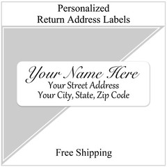 60 Return Address Labels Personalized Printed 3/4 x 2 1/4 Script