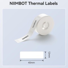 Label Maker Tape 12x40mm, 1/2 inch x 1 3/4 Label Stickers for NIIMBOT D110 D11