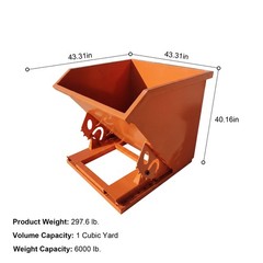 Self-Dumping Hopper – 1 Cubic Yard, Heavy Duty Steel, Forklift & Skid Steer Use