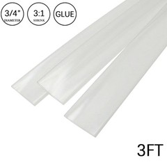 3:1 Heat Shrink Tube-3/4″ Clear Dual Wall Marine Adhesive Glue Lined Waterproof