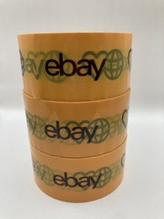 3 Rolls eBay Branded Shipping Tape 2″ X Approx 75 Yds Yellow w/ Black Logo READ