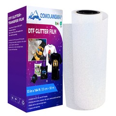 13″ x 164ft DTF Glitter Transfer Film Roll Cold Peel For Dark Light Fabric