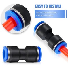 50Pcs Straight Push Connectors Quick Release Connect Air Line Pneumatic Fittings