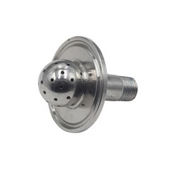 HFS(R) 1.5″ Tri Clamp Flat Lid w/ 1/4″ MNPT 1″ Spray Ball 304 Stainless Steel