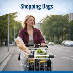 Heavy Duty Black T-Shirt Bags 11.5×6.5×22″ Plastic Grocery Carryout 1000 Ct