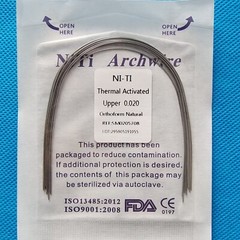 Dental Orthodontic Niti Thermal Activated Round Arch Wire Natural Form