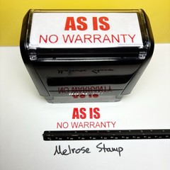 As Is No Warranty Rubber Stamp Red Ink Self Inking Ideal 4913