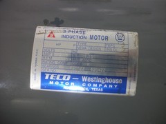 WESTINGHOUSE TECO 2HP TEFC 3PH INDUCTION MOTOR 31045Z307 575VOLT 3440RPM NOB