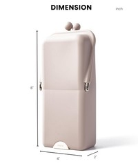 APT 1101 Makeup Brush Holder Travel Cosmetic Bag with Suction Base, Oatmeal