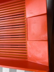 vintage Gustavsberg plastic stacking desk paper trays orange yellow MCM Sweden