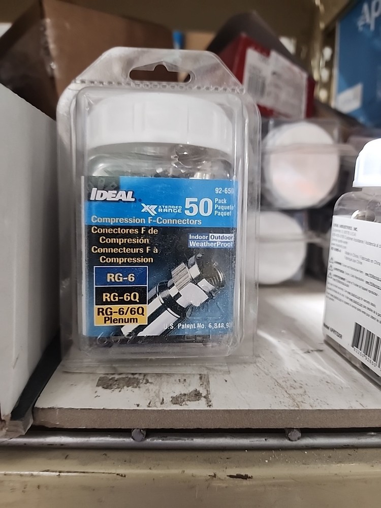 (50-Pk) Ideal RG6 F-Compression Connectors 92-650