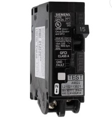 Siemens 15 Amp 15A Plug-On Neutral GFCI Circuit Breaker QF115ANP Type QPF2N