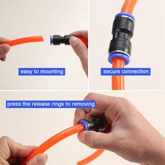 100PCS Pneumatic Straight Push Connector Quick Release Connect Air Line Fittings