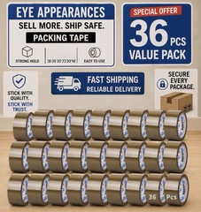 36 Rolls Brown Shipping Packaging Box Packing Tape 2 mil 2″ x 65 Yard 195FT