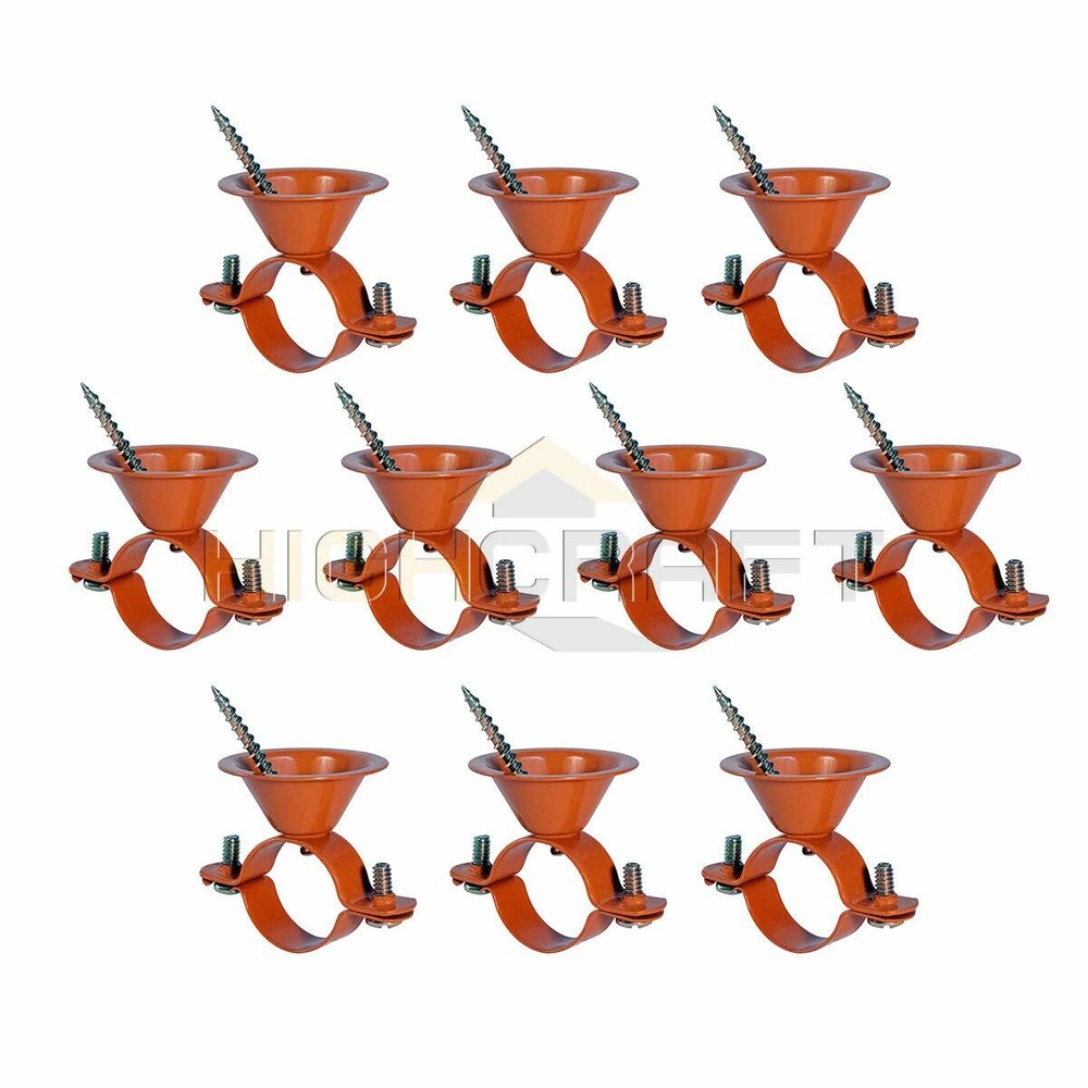 Lot of 10 Highcraft Copper Coated Steel Bell Hangers – 1/2″, 3/4″ or 1″