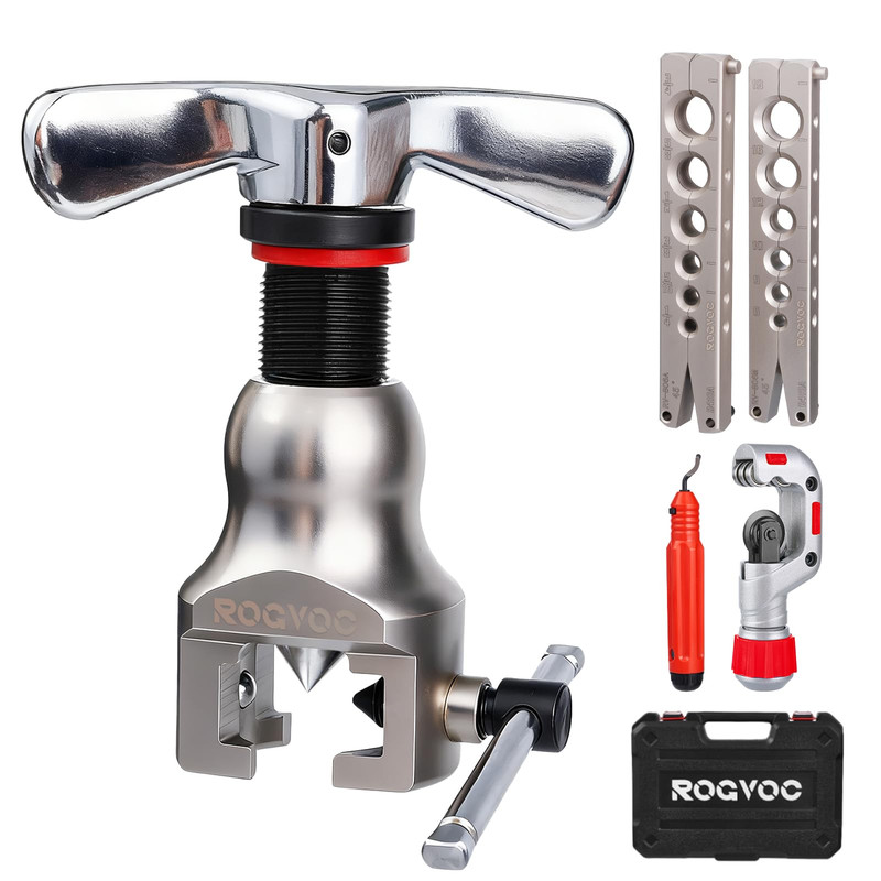Rogvoc Flaring Tool Kit For 1/4-3/4 Inch Hvac Copper Flare Tool Metric And