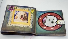 Hand Made Junk Journal 6×5 Inches Puppies Themed. Medium Is Brown Paper Bags