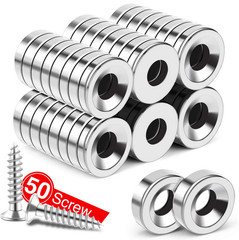 12mm Countersunk Ring Magnet 12x3mm 4mm Hole Neodymium Disk N52+ Screws USA Ship