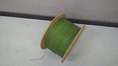 VINTAGE 20 AWG CLOTH COVERED GREEN WIRE, SINGLE STRAND, 10 FEET, NNB