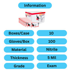 5 Mil Full Latex Powder Free Orange Nitrile Disposable Gloves 2000 Pcs, Small