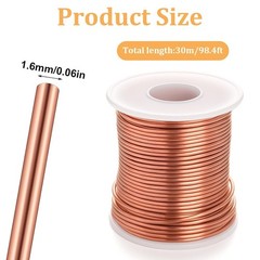 14 Gauge Copper Wire 1.6mm 98 Feet Dead Soft Solid Bare Copper Wire for Elect…