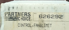 Partners Choice 626292 Fan & Limit Control 10A 125V For Rheem Furnace