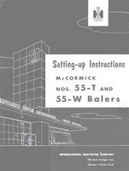 INTERNATIONAL McCormick 55 T W Baler Operators Manual