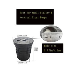 5 Gallon Perforated Sump Pump Basin with Lid (13x11x15 Inch) – Heavy Duty PP …