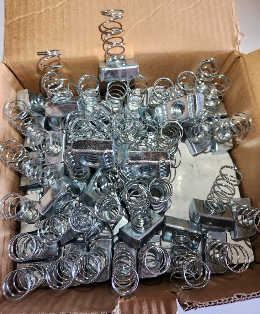 1/2″ GALVANIZED STRUT NUT WITH SPRING-SKU: 3108-EG ( ONLY SALE BOX OF 100 PCS )