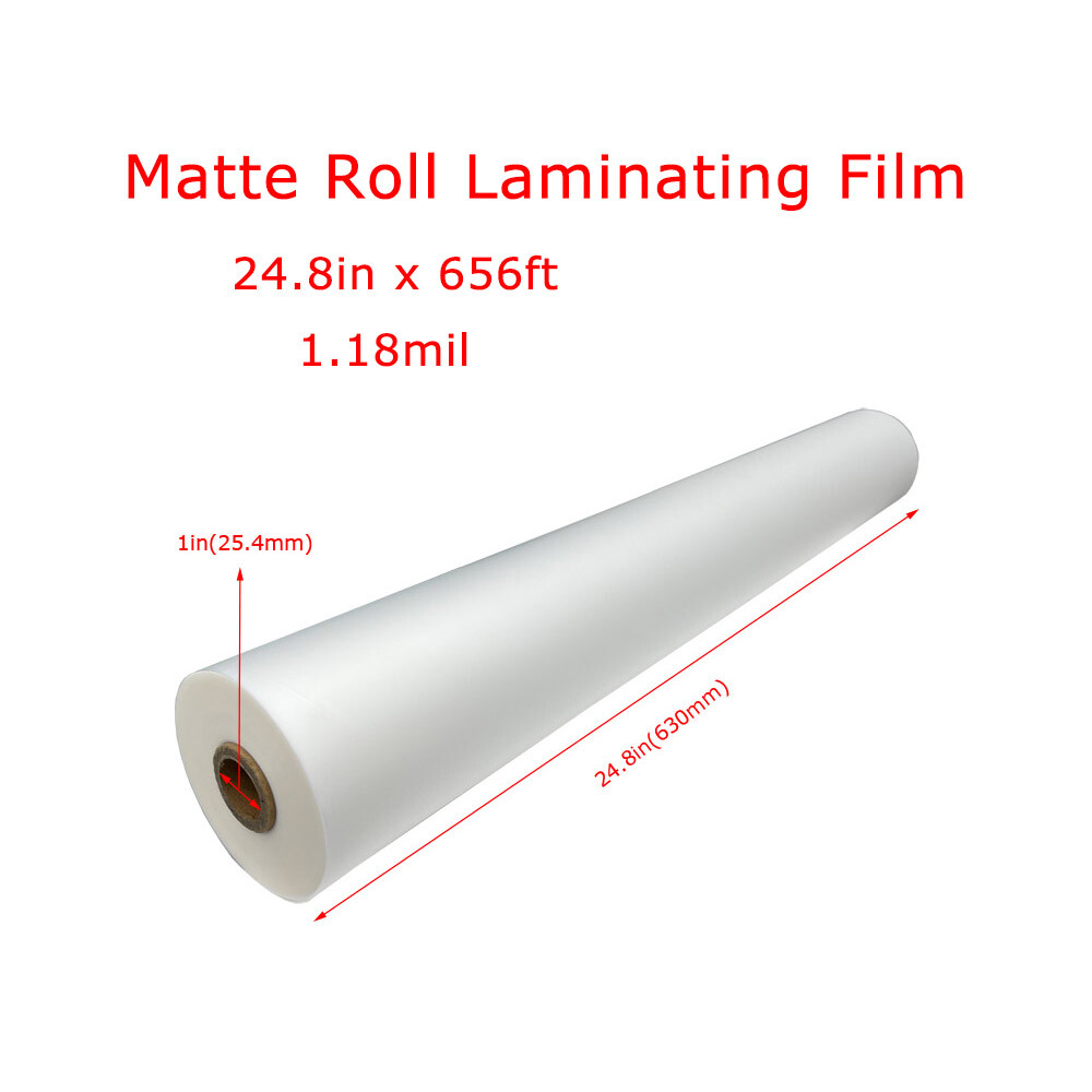 NEW 1 Roll Matte Bopp Thermal Laminating Film 24.8inx656ft UV Luster Hot Films